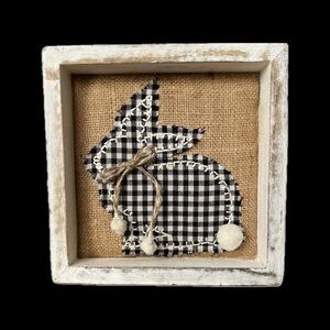 Rustic Country Buffalo Checked Framed Bunny